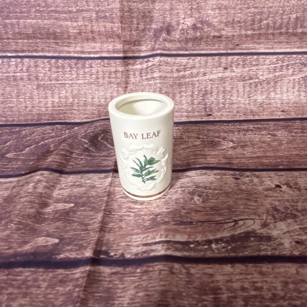 Lenox Spice Garden Bay Leaf Fine Porcelain Spice Jar 1992 Vintage No Lid